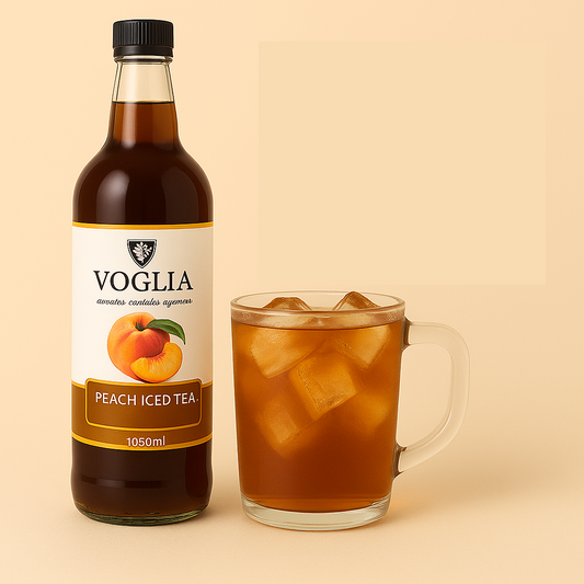 Voglia Premium Peach Iced tea Syrup – 1.05L Bottle